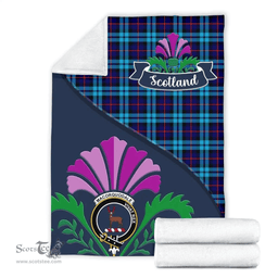 Scottish McCorquodale Clant Tartan Blanket - Crest Scotland Thistle Scottish Plaid Tartan Plaid