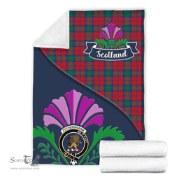Scottish Fotheringham Clant Tartan Blanket - Crest Scotland Thistle Scottish Plaid Tartan Plaid