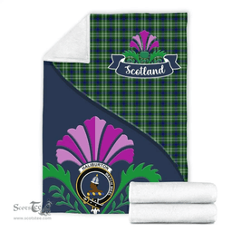 Scottish Haliburton Clant Tartan Blanket - Crest Scotland Thistle Scottish Plaid Tartan Plaid