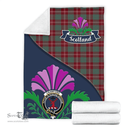 Scottish Crawford Clant Tartan Blanket - Crest Scotland Thistle Scottish Plaid Tartan Plaid