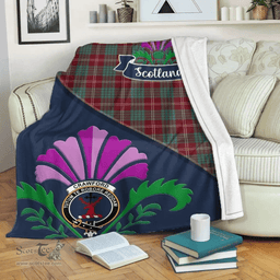 Scottish Crawford Clant Tartan Blanket - Crest Scotland Thistle Scottish Plaid Tartan Plaid