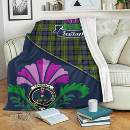 Scottish Fergusson Clant Tartan Blanket - Crest Scotland Thistle Scottish Plaid Tartan Plaid