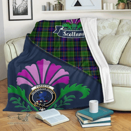 Scottish Forsyth Clant Tartan Blanket - Crest Scotland Thistle Scottish Plaid Tartan Plaid