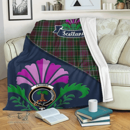 Scottish Crosbie Clant Tartan Blanket - Crest Scotland Thistle Scottish Plaid Tartan Plaid