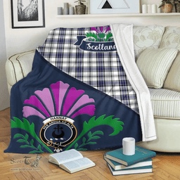 Scottish Hannay Clant Tartan Blanket - Crest Scotland Thistle Scottish Plaid Tartan Plaid