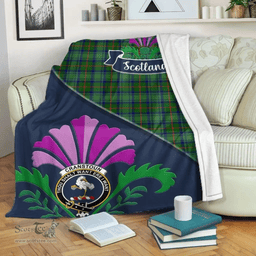 Scottish Cranstoun Clant Tartan Blanket - Crest Scotland Thistle Scottish Plaid Tartan Plaid