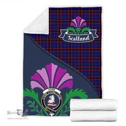 Scottish Home (or Hume) Clant Tartan Blanket - Crest Scotland Thistle Scottish Plaid Tartan Plaid