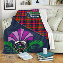 Scottish Gow (of Skeoch) Clant Tartan Blanket - Crest Scotland Thistle Scottish Plaid Tartan Plaid