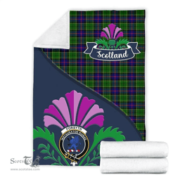 Scottish Forsyth Clant Tartan Blanket - Crest Scotland Thistle Scottish Plaid Tartan Plaid