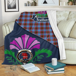 Scottish Pentland Clant Tartan Blanket - Crest Scotland Thistle Scottish Plaid Tartan Plaid