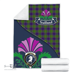 Scottish Colville Clant Tartan Blanket - Crest Scotland Thistle Scottish Plaid Tartan Plaid