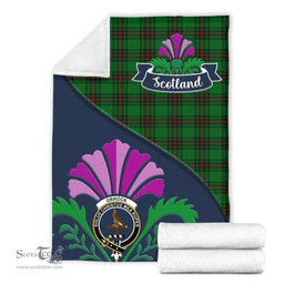 Scottish Orrock Clant Tartan Blanket - Crest Scotland Thistle Scottish Plaid Tartan Plaid