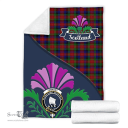 Scottish Tennant Clant Tartan Blanket - Crest Scotland Thistle Scottish Plaid Tartan Plaid