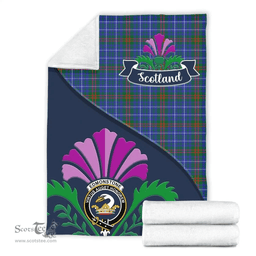 Scottish Edmonstone (of Duntreath) Clant Tartan Blanket - Crest Scotland Thistle Scottish Plaid Tartan Plaid