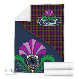 Scottish MacDonell of Glengarry Clant Tartan Blanket - Crest Scotland Thistle Scottish Plaid Tartan Plaid