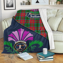 Scottish MacCulloch (McCulloch) Clant Tartan Blanket - Crest Scotland Thistle Scottish Plaid Tartan Plaid