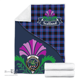 Scottish Maule Clant Tartan Blanket - Crest Scotland Thistle Scottish Plaid Tartan Plaid