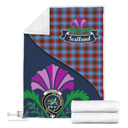 Scottish Crichton Clant Tartan Blanket - Crest Scotland Thistle Scottish Plaid Tartan Plaid