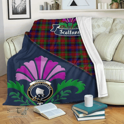 Scottish Tennant Clant Tartan Blanket - Crest Scotland Thistle Scottish Plaid Tartan Plaid