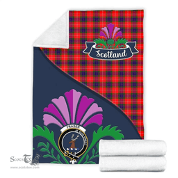 Scottish Fraser (of Lovat) Clant Tartan Blanket - Crest Scotland Thistle Scottish Plaid Tartan Plaid