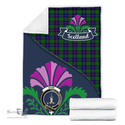 Scottish Shaw (of Tordarroch) Clant Tartan Blanket - Crest Scotland Thistle Scottish Plaid Tartan Plaid