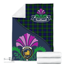 Scottish Campbell of Breadalbane Clant Tartan Blanket - Crest Scotland Thistle Scottish Plaid Tartan Plaid