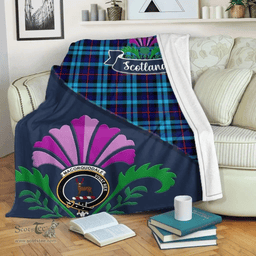 Scottish maccorquodale Clant Tartan Blanket - Crest Scotland Thistle Scottish Plaid Tartan Plaid