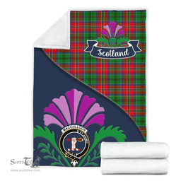 Scottish MacCulloch (McCulloch) Clant Tartan Blanket - Crest Scotland Thistle Scottish Plaid Tartan Plaid