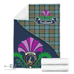 Scottish Caldwell Clant Tartan Blanket - Crest Scotland Thistle Scottish Plaid Tartan Plaid