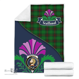 Scottish Kirkaldy Clant Tartan Blanket - Crest Scotland Thistle Scottish Plaid Tartan Plaid