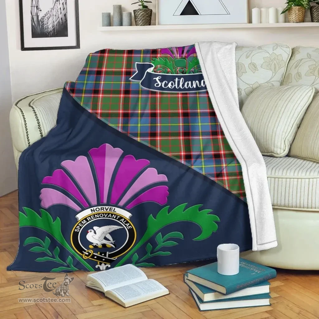 Scottish Norvel Clant Tartan Blanket - Crest Scotland Thistle Scottish Plaid Tartan Plaid