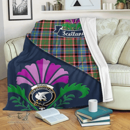 Scottish Norvel Clant Tartan Blanket - Crest Scotland Thistle Scottish Plaid Tartan Plaid