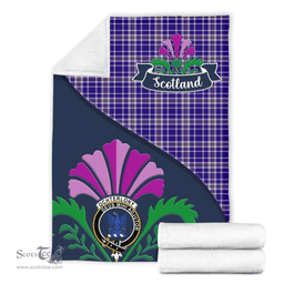Scottish Ochterlony Clant Tartan Blanket - Crest Scotland Thistle Scottish Plaid Tartan Plaid