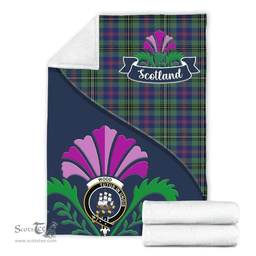 Scottish Wood Clant Tartan Blanket - Crest Scotland Thistle Scottish Plaid Tartan Plaid