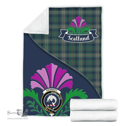 Scottish Kennedy Clant Tartan Blanket - Crest Scotland Thistle Scottish Plaid Tartan Plaid