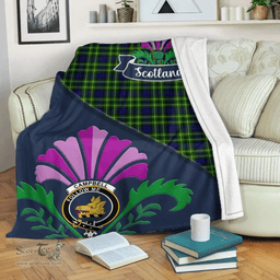 Scottish Campbell of Cawdor Clant Tartan Blanket - Crest Scotland Thistle Scottish Plaid Tartan Plaid