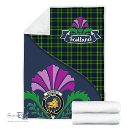 Scottish Campbell of Cawdor Clant Tartan Blanket - Crest Scotland Thistle Scottish Plaid Tartan Plaid