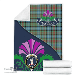 Scottish Cathcart Clant Tartan Blanket - Crest Scotland Thistle Scottish Plaid Tartan Plaid