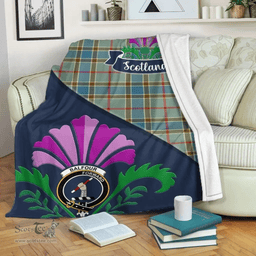 Scottish Balfour Clant Tartan Blanket - Crest Scotland Thistle Scottish Plaid Tartan Plaid