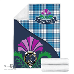 Scottish Roberton Clant Tartan Blanket - Crest Scotland Thistle Scottish Plaid Tartan Plaid