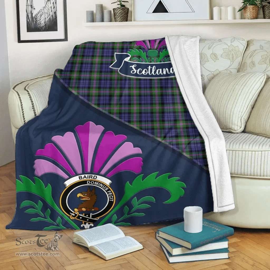 Scottish Baird Clant Tartan Blanket - Crest Scotland Thistle Scottish Plaid Tartan Plaid