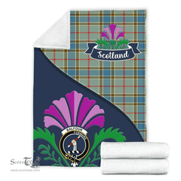 Scottish Balfour Clant Tartan Blanket - Crest Scotland Thistle Scottish Plaid Tartan Plaid