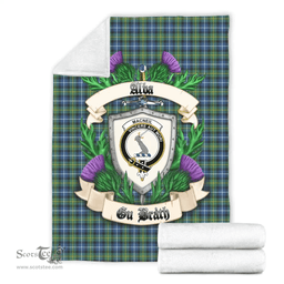 Scottish MacNeill of Barra Modern Clan Tartan Blanket - Crest Thistle Style Scottish Plaid Tartan Plaid