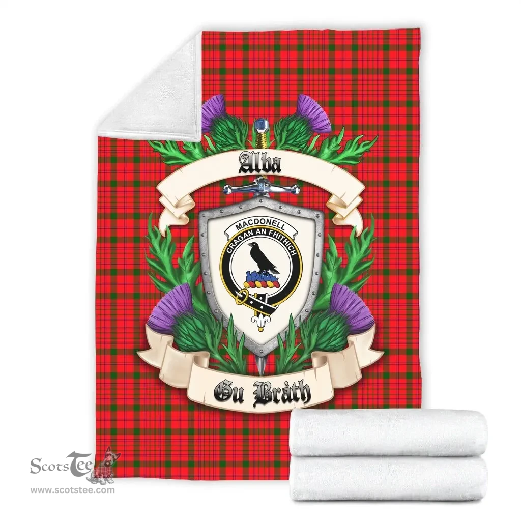 Scottish MacDonnell of Keppoch Modern Clan Tartan Blanket - Crest Thistle Style Scottish Plaid Tartan Plaid
