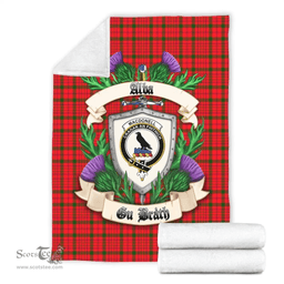Scottish MacDonnell of Keppoch Modern Clan Tartan Blanket - Crest Thistle Style Scottish Plaid Tartan Plaid