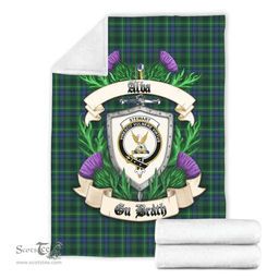 Scottish Stewart Hunting Modern Clan Tartan Blanket - Crest Thistle Style Scottish Plaid Tartan Plaid