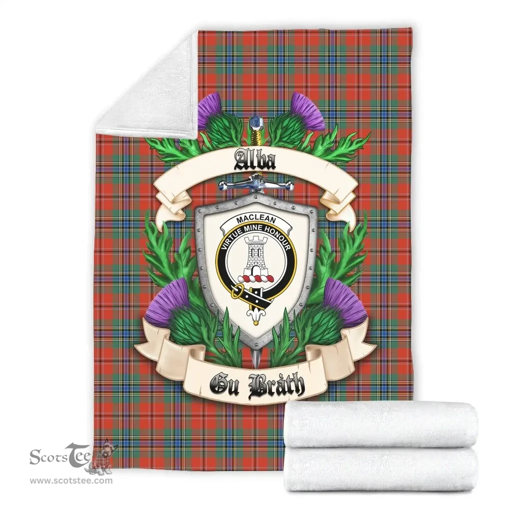Scottish MacLean of Duart Ancient Clan Tartan Blanket - Crest Thistle Style Scottish Plaid Tartan Plaid