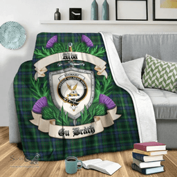 Scottish Stewart Hunting Modern Clan Tartan Blanket - Crest Thistle Style Scottish Plaid Tartan Plaid
