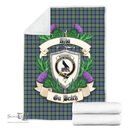 Scottish MacDonnell of Glengarry Ancient Clan Tartan Blanket - Crest Thistle Style Scottish Plaid Tartan Plaid