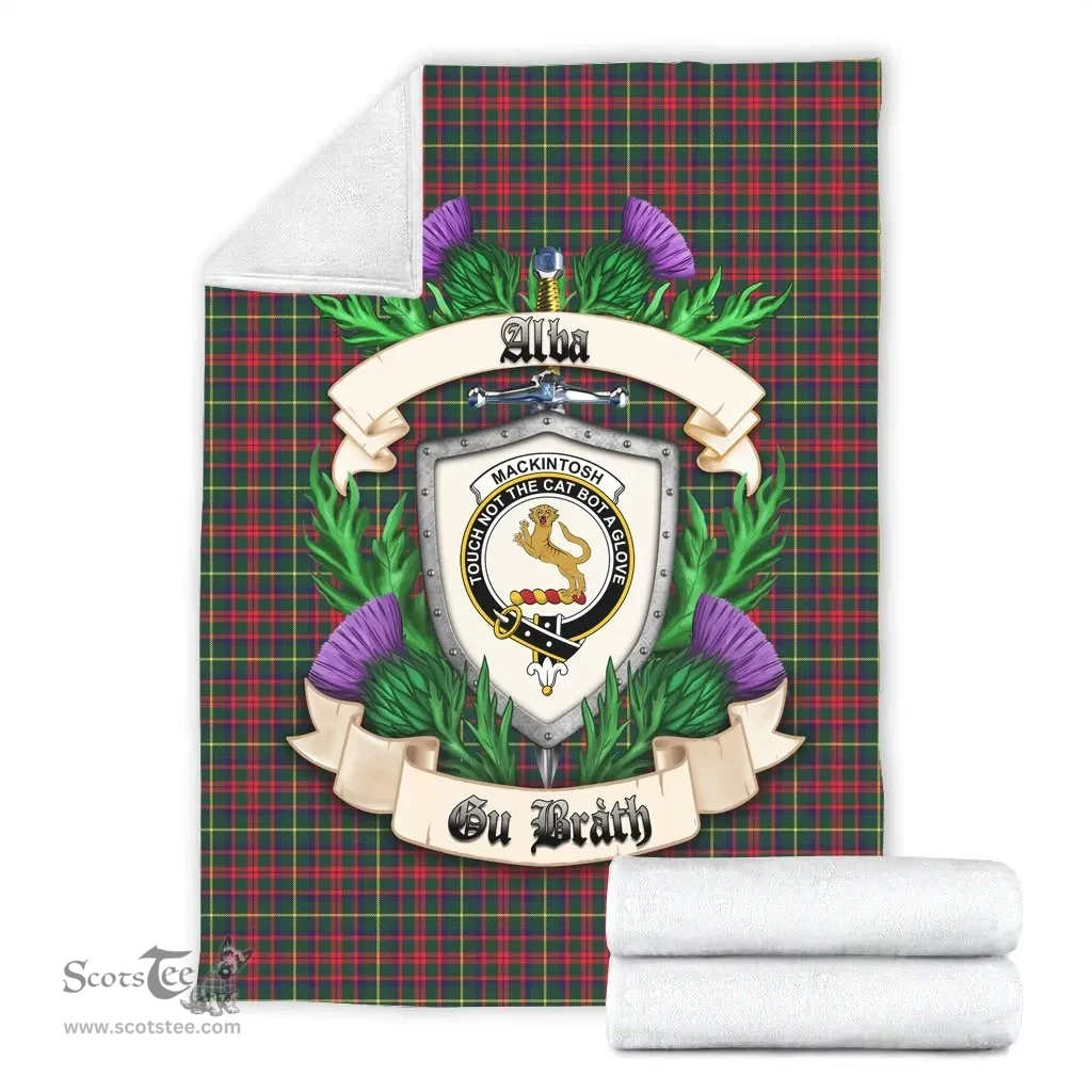 Scottish MacKintosh Hunting Modern Clan Tartan Blanket - Crest Thistle Style Scottish Plaid Tartan Plaid